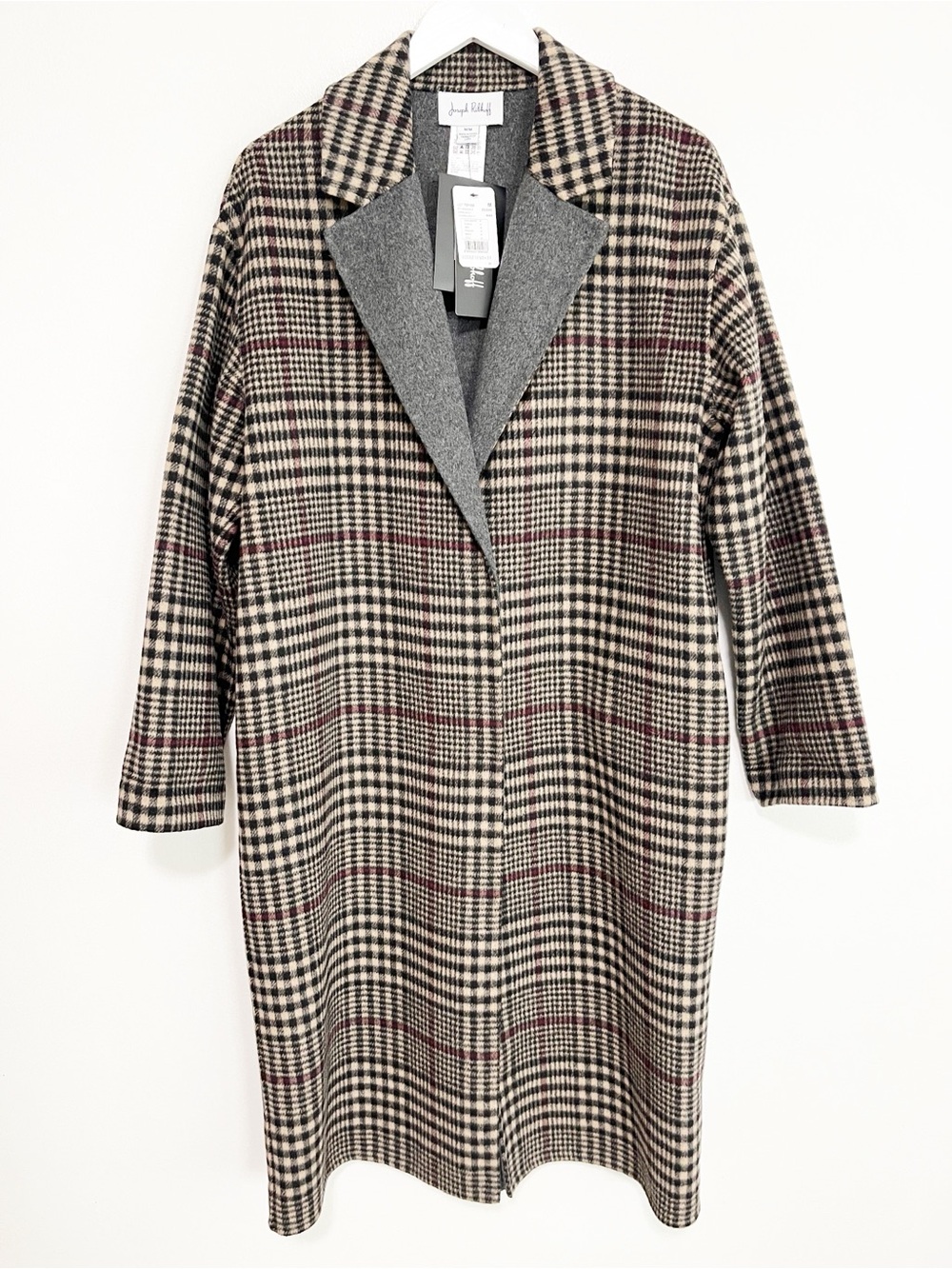 NWT Joseph Ribkoff Camel/Multi Plaid Double-Faced Coat Medium Style 253946 - Picture 4 of 10
